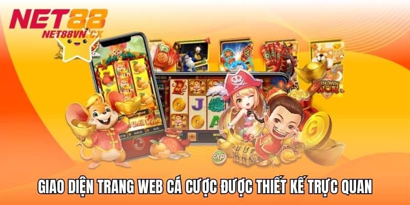 Giao diện trang web cá cược được thiết kế trực quan